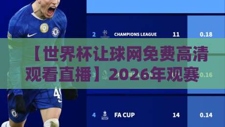 【世界杯让球网免费高清观看直播】2026年观赛指南：避开坑、找到真福利