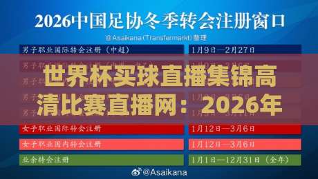 世界杯买球直播集锦高清比赛直播网:2026年观赛首选平台推荐 世界杯买球直播集锦高清比赛直播网:2026年观赛首选平台推荐