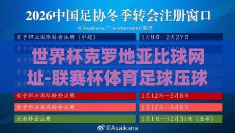 世界杯克罗地亚比球网址-联赛杯体育足球压球网,2026球迷必藏指南